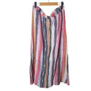 Hope & Harlow Multicolor Striped‎ Skirt Elastic Waist Size XL Petite